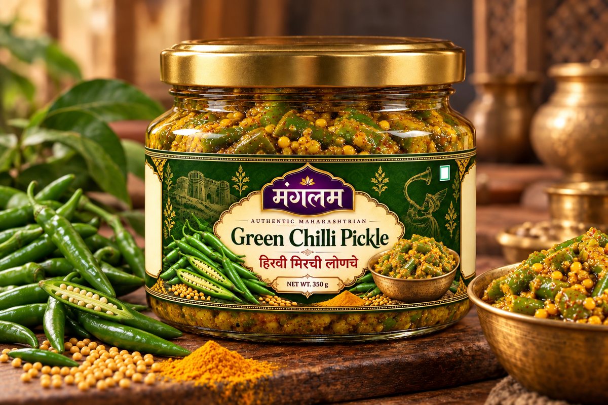 Green Chilli Pickle jar